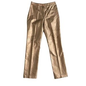 Blushe Vintage Leather Pants Women’s Size 8 Bronze Gold Classic Fit Chic